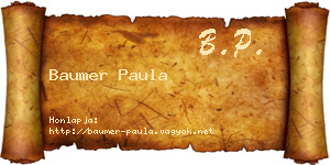 Baumer Paula névjegykártya